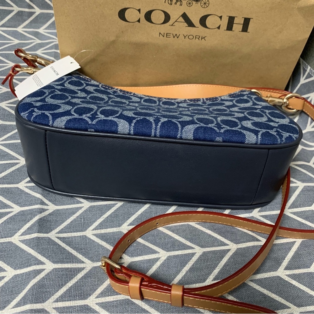 Coach Denim Blue Signature Shoulder Bag - Picture 5 of 5